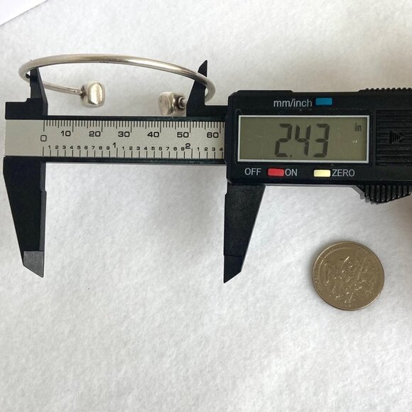 Sterling Silver 925 Modernist Style Square Capped Charm Cuff Bracelet Size 7" - Picture 13 of 16